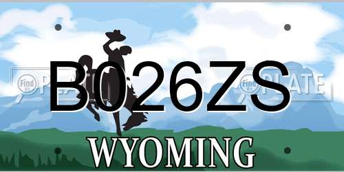 B026ZS Wyoming License Plate