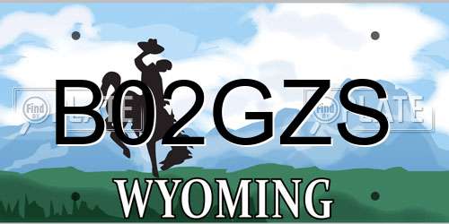 B02GZS Wyoming License Plate