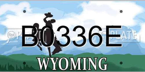 B0336E Wyoming License Plate