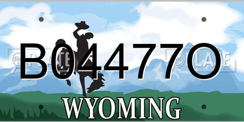 B04477O Wyoming License Plate