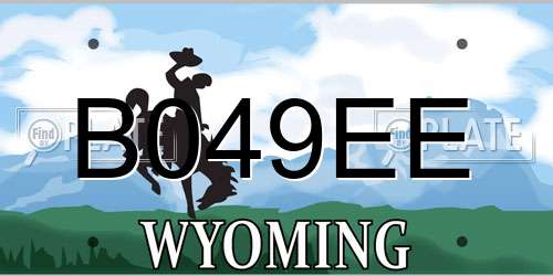 B049EE Wyoming License Plate