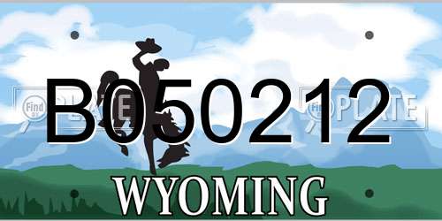 B050212 Wyoming License Plate