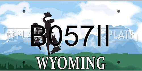 B057II Wyoming License Plate