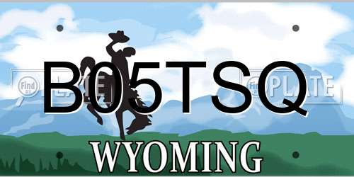 B05TSQ Wyoming License Plate