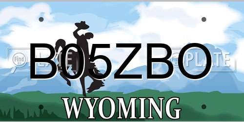 B05ZBO Wyoming License Plate