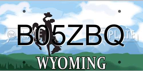B05ZBQ Wyoming License Plate
