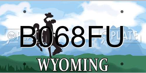 B068FU Wyoming License Plate