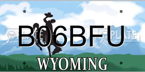 B06BFU Wyoming License Plate
