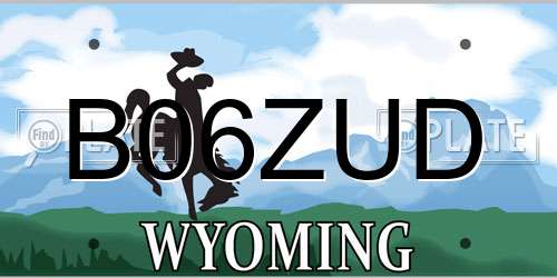 B06ZUD Wyoming License Plate