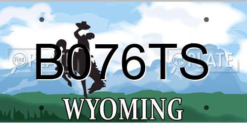 B076TS Wyoming License Plate