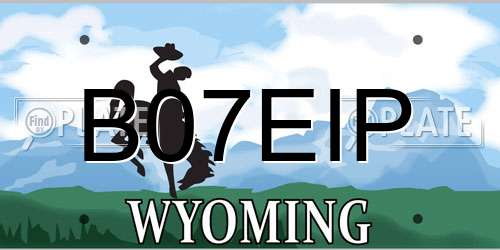 B07EIP Wyoming License Plate