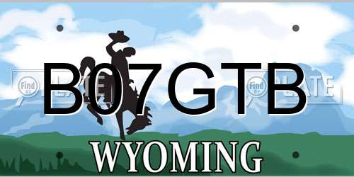 B07GTB Wyoming License Plate