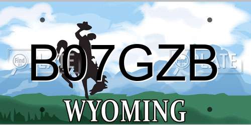 B07GZB Wyoming License Plate