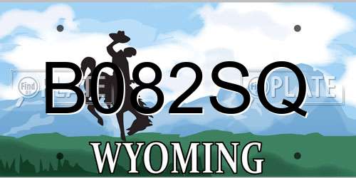 B082SQ Wyoming License Plate