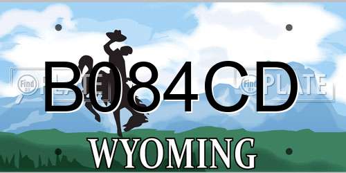 B084CD Wyoming License Plate