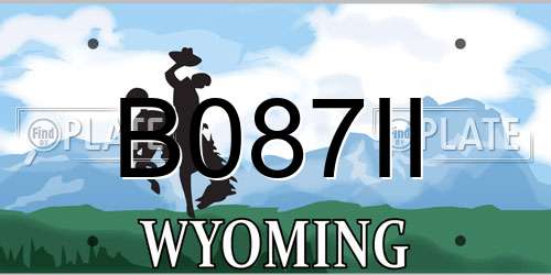 B087II Wyoming License Plate