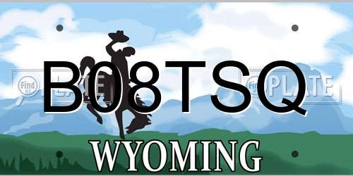 B08TSQ Wyoming License Plate
