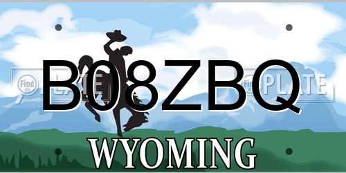 B08ZBQ Wyoming License Plate