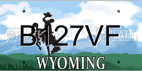 B127VF Wyoming License Plate