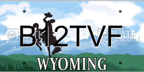 B12TVF Wyoming License Plate
