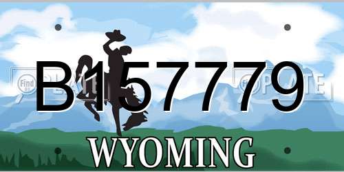 B157779 Wyoming License Plate