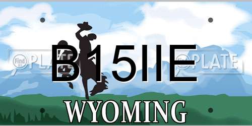 B15IIE Wyoming License Plate