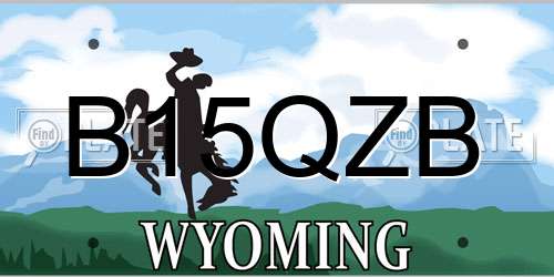 B15QZB Wyoming License Plate