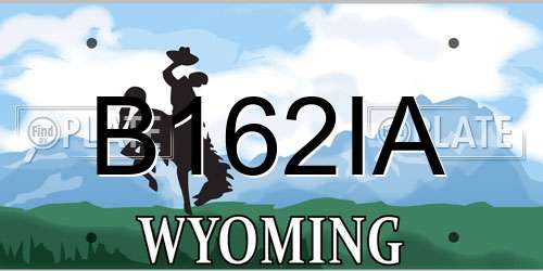 B162IA Wyoming License Plate