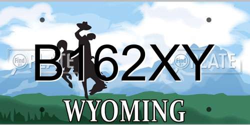 B162XY Wyoming License Plate