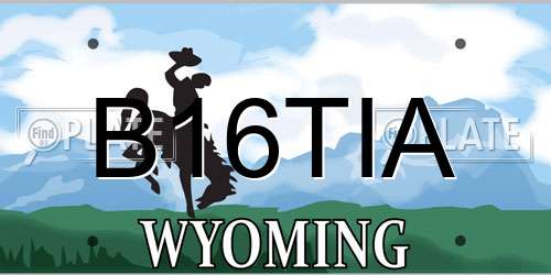 B16TIA Wyoming License Plate