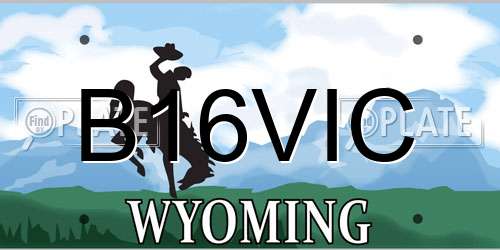 B16VIC Wyoming License Plate