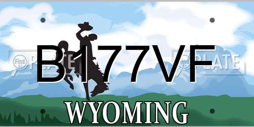B177VF Wyoming License Plate