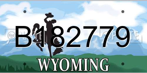 B182779 Wyoming License Plate