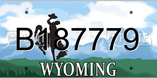 B187779 Wyoming License Plate