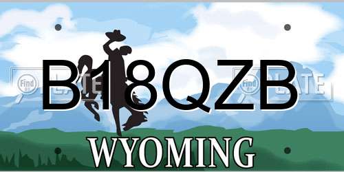 B18QZB Wyoming License Plate