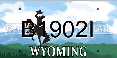 B1902I Wyoming License Plate