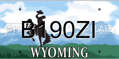 B190ZI Wyoming License Plate
