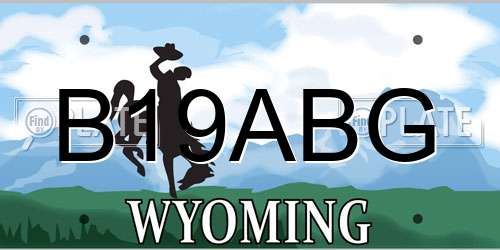 B19ABG Wyoming License Plate