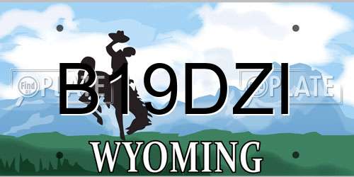 B19DZI Wyoming License Plate