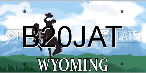 B20JAT Wyoming License Plate