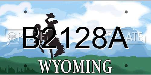 B2128A Wyoming License Plate