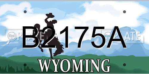 B2175A Wyoming License Plate