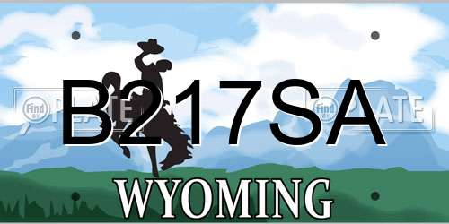B217SA Wyoming License Plate