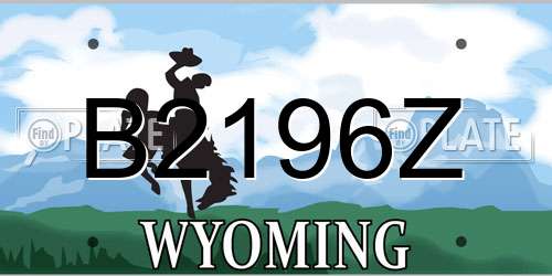 B2196Z Wyoming License Plate