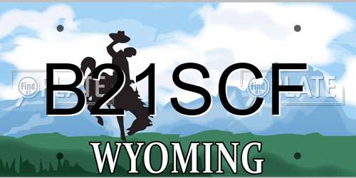 B21SCF Wyoming License Plate
