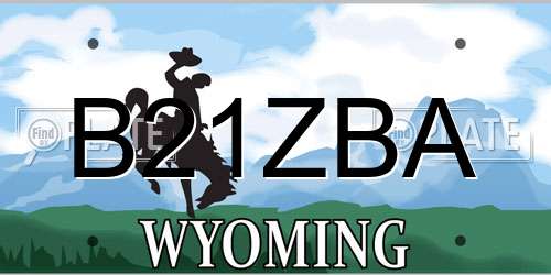 B21ZBA Wyoming License Plate