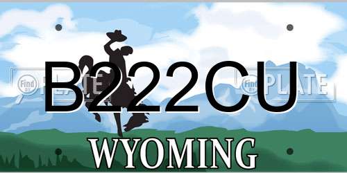 B222CU Wyoming License Plate