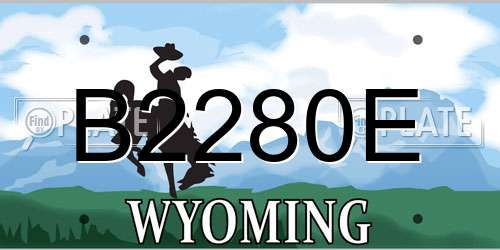B2280E Wyoming License Plate