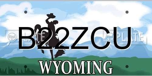 B22ZCU Wyoming License Plate