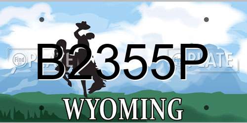 B2355P Wyoming License Plate